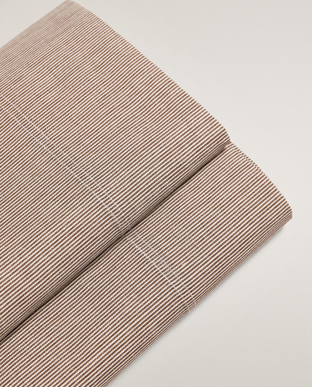 ZARA HOME Простыня без резинки из стираного хлопка в полоску ракурс 3