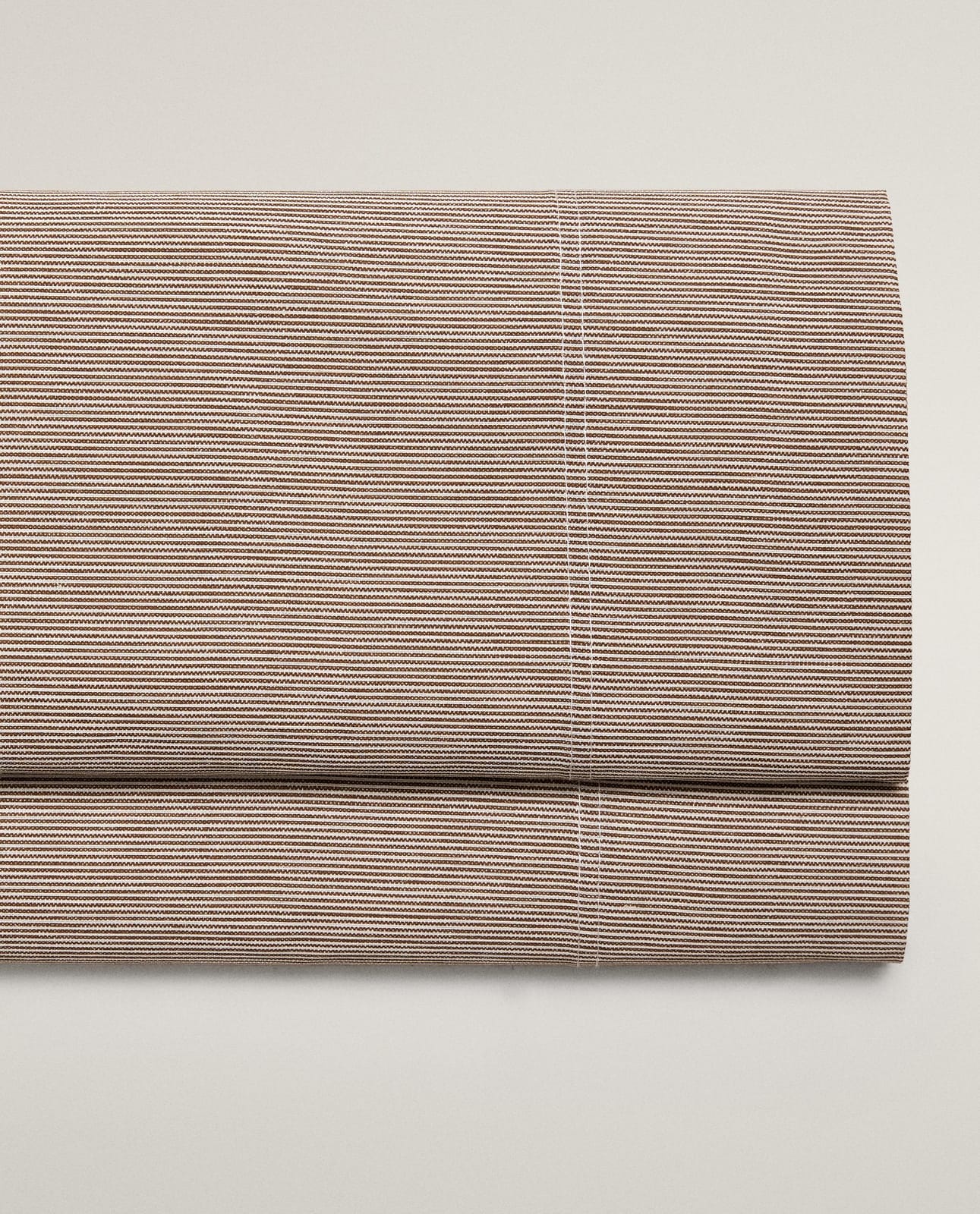 Простыня ZARA HOME простыня без резинки из стираного хлопка в полоску BRĄZOWY 270 x 280 см