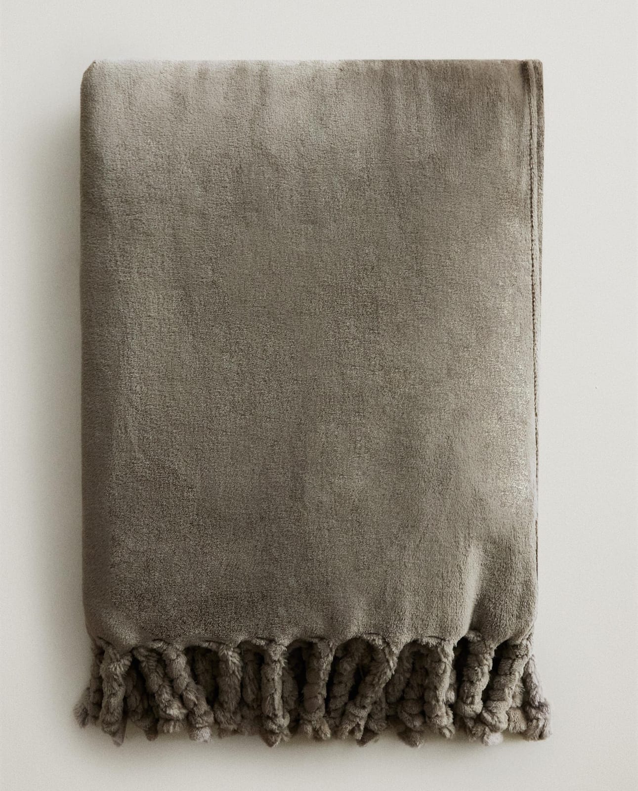 ZARA HOME ФЛИСОВЫЙ ПЛЕД С БАХРОМОЙ ракурс 2