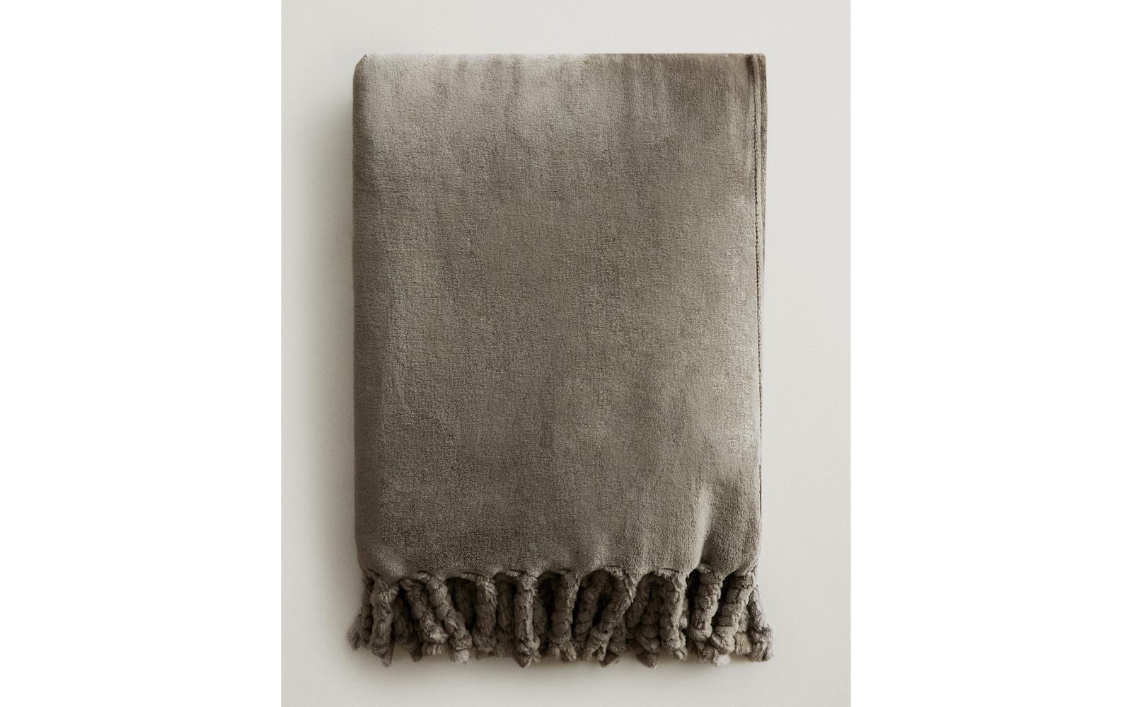 ZARA HOME ФЛИСОВЫЙ ПЛЕД С БАХРОМОЙ ракурс 3