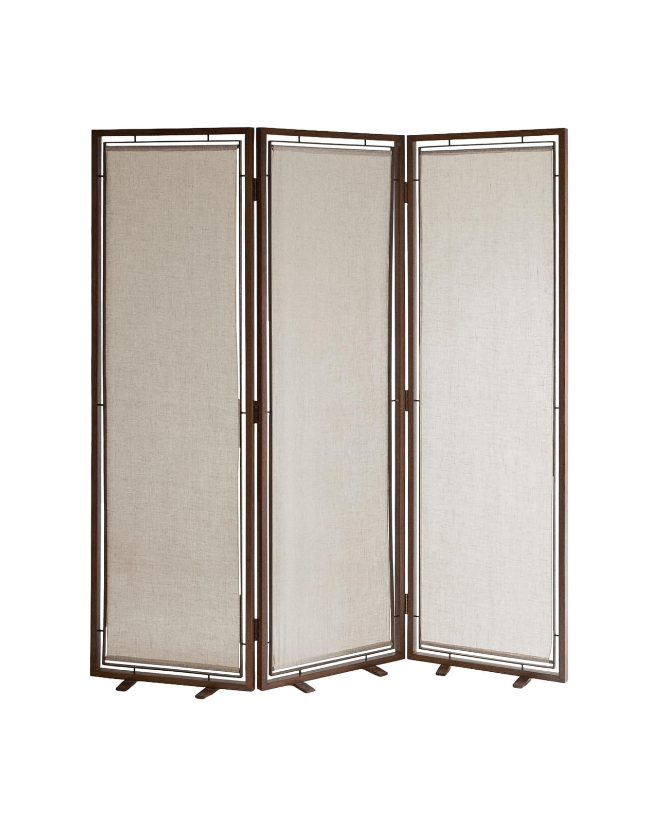 ZARA HOME ШИРМА ДЕРЕВО И ЛЕН ракурс 2