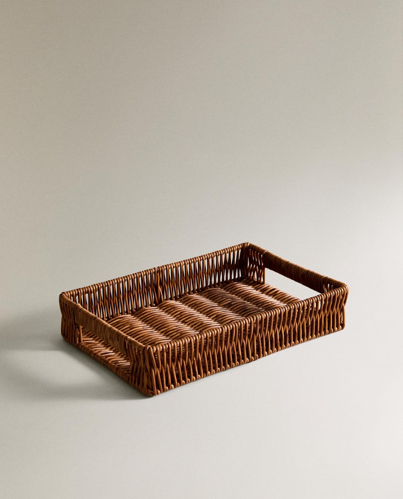 Корзина для хранения ZARA HOME ПРЯМОУГОЛЬНАЯ КОРЗИНА ИЗ ПЕРЕРАБОТАННОГО ПЛАСТИКА BRĄZOWY 5 x 26 x 18 cm