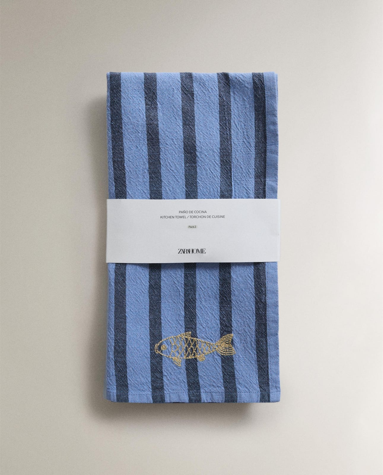 ZARA HOME НАБОР КУХОННЫХ ПОЛОТЕНЕЦ В ПОЛОСКУ (КОМПЛЕКТ 2 ШТ.) ракурс 4