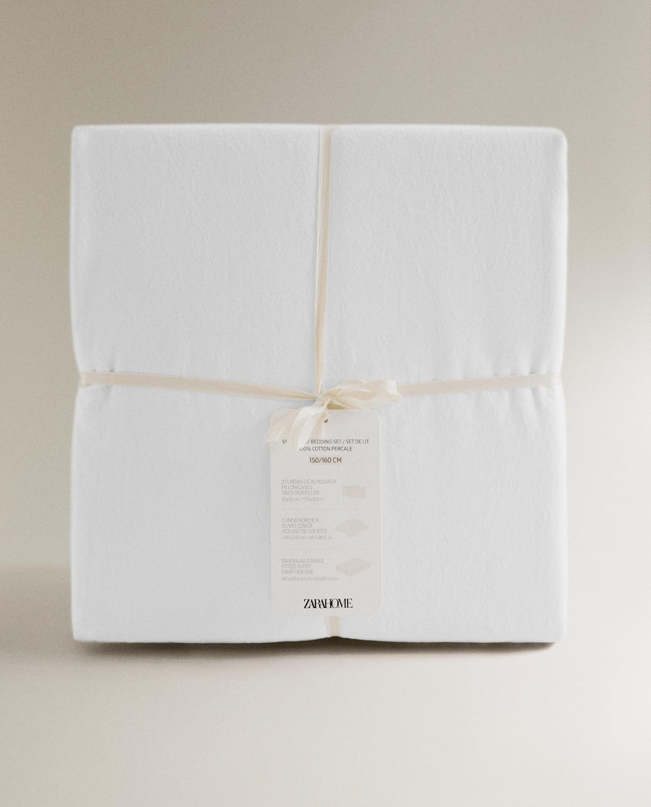 ZARA HOME КОМПЛЕТ ПОСТЕЛЬНОГО БЕЛЬЯ ИЗ ПЕРКАЛИ (200 НИТЕЙ) ракурс 9