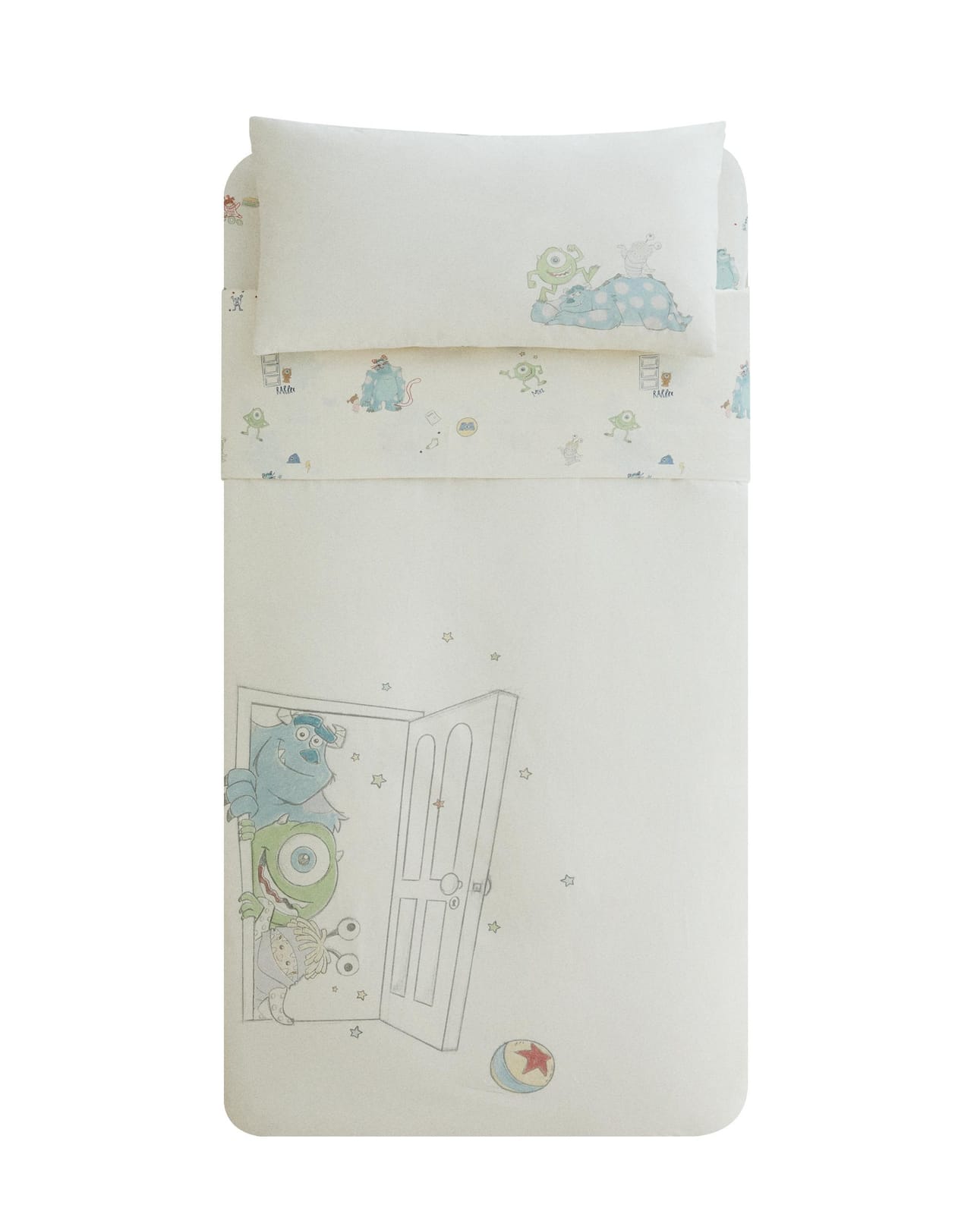 ZARA HOME ДВУСТОРОННИЙ ДЕТСКИЙ ПОДОДЕЯЛЬНИК МОНСТРЫ И КОМПАНИЯ ©DISNEY/PIXAR ракурс 10