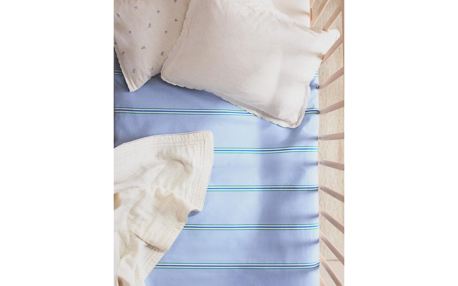 ZARA HOME ДЕТСКИЙ ПОДОДЕЯЛЬНИК В ПОЛОСКУ ракурс 9