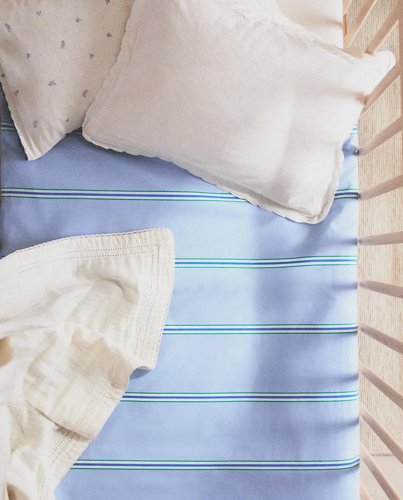 ZARA HOME ДЕТСКИЙ ПОДОДЕЯЛЬНИК В ПОЛОСКУ ракурс 7