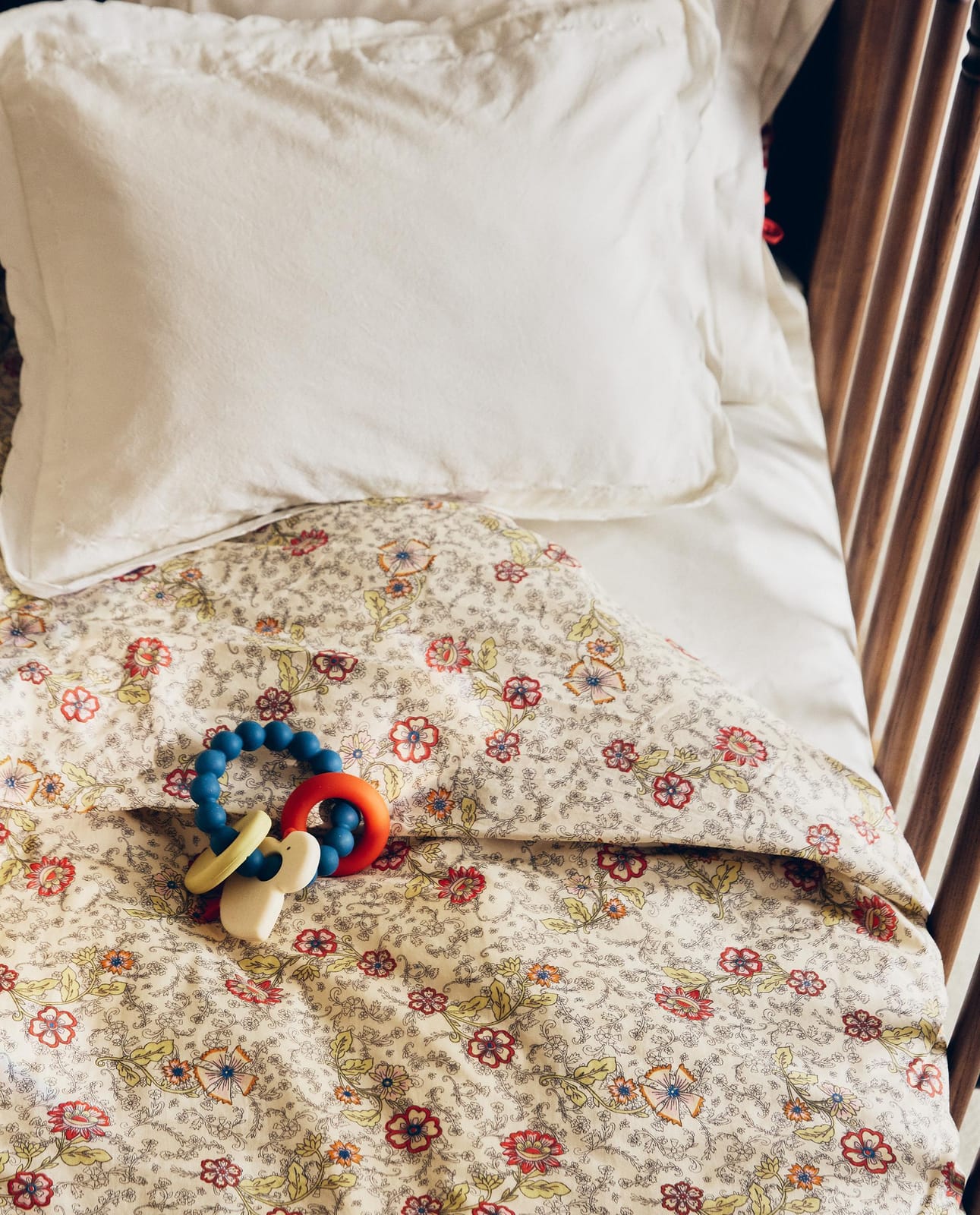 ZARA HOME ДЕТСКИЙ ПОДОДЕЯЛЬНИК ХЛОПКОВЫЙ В ЦВЕТЫ ракурс 8