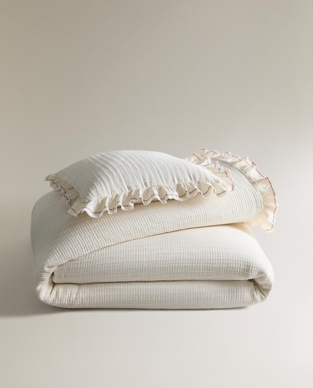 Покрывало ZARA HOME ДЕТСКОЕ ПОКРЫВАЛО С ВОЛАНАМИ POMARAŃCZOWY 180 x 250 cm
