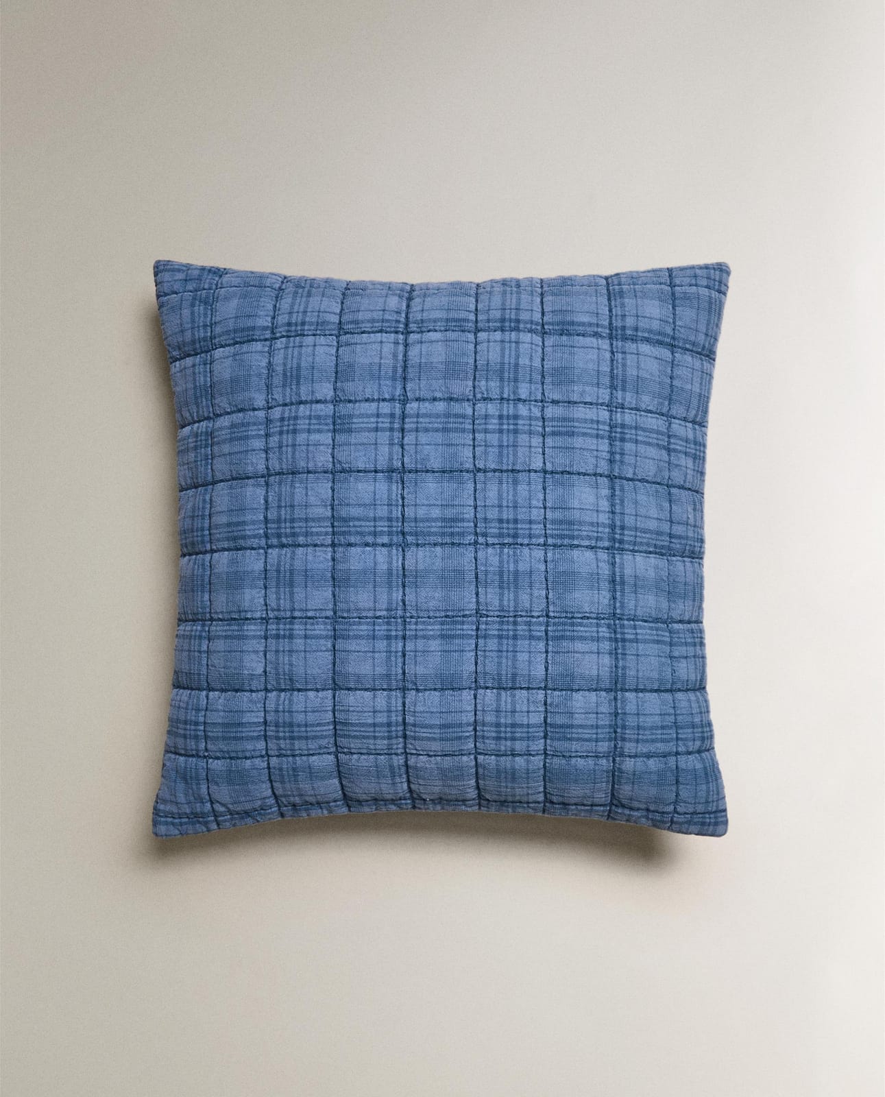 Наволочка декоративная ZARA HOME ДВУСТОРОННЯЯ НАВОЛОЧКА ДЛЯ ДЕТСКОЙ ПОДУШКИ В КЛЕТКУ NIEBIESKI 40 x 40 cm