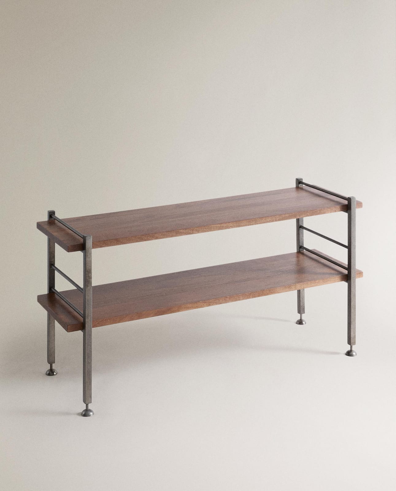 Стеллаж ZARA HOME консоль из стали и дерева BRĄZOWY 100 x 34.4 x 50 cm