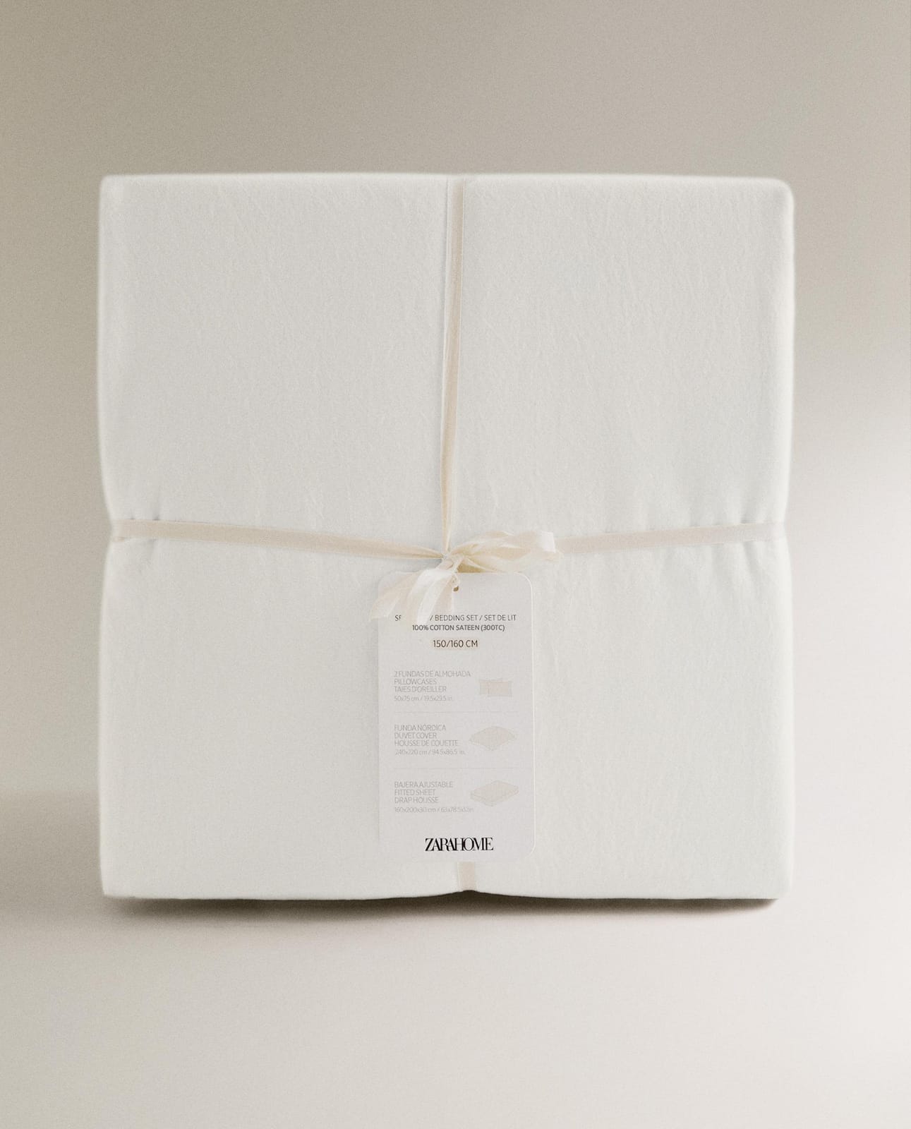 ZARA HOME САТИНОВЫЙ КОМПЛЕКТ ПОСТЕЛЬНОГО БЕЛЬЯ (300 НИТЕЙ) ракурс 7