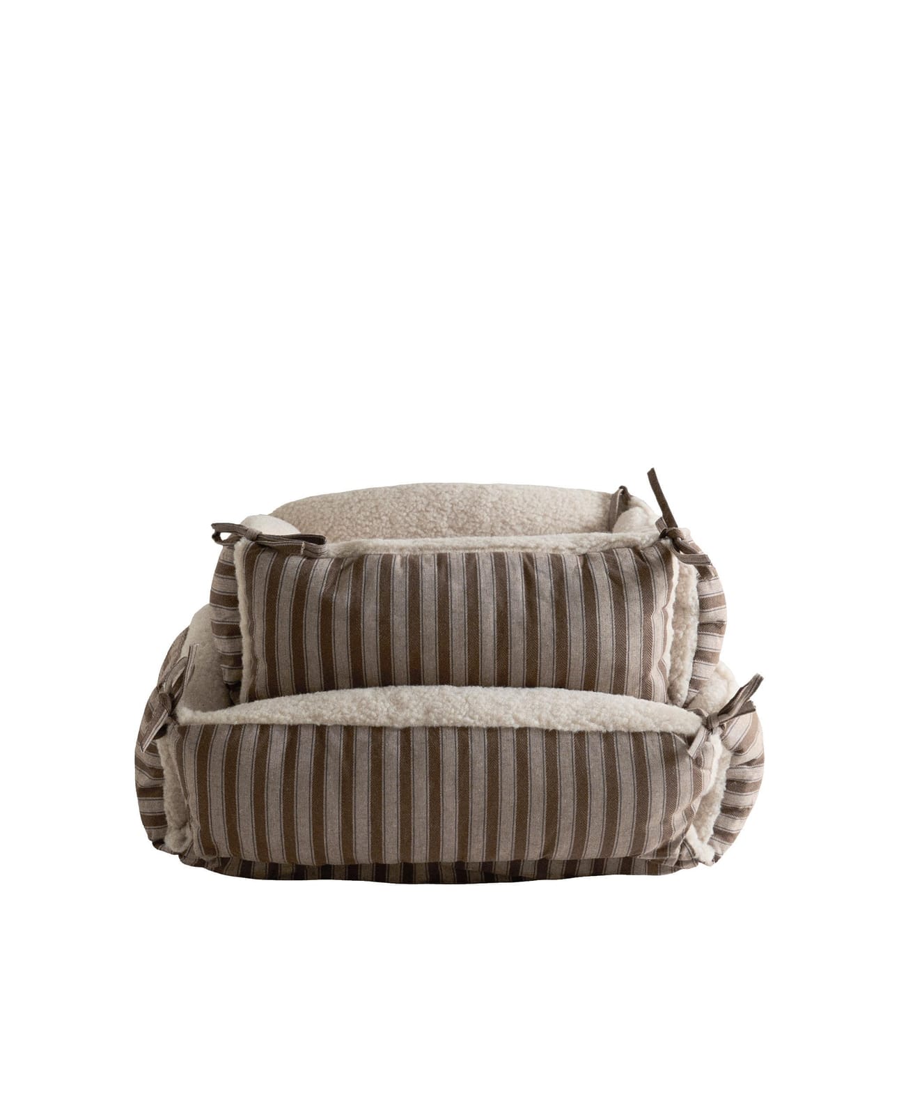 ZARA HOME ЛЕЖАНКА ДЛЯ ЖИВОТНЫХ В ПОЛОСКУ С ОВЧИНОЙ ракурс 5