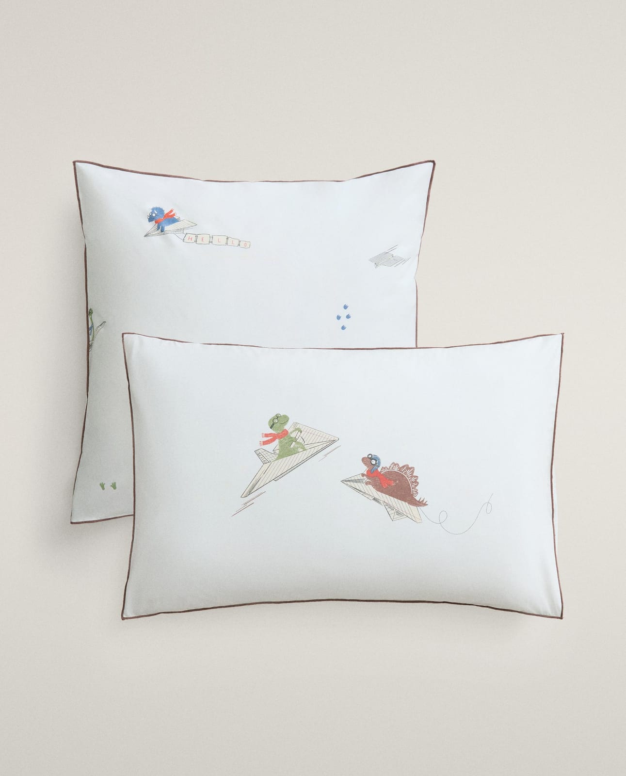 Наволочка ZARA HOME детская наволочка на подушку с динозаврами NIEBIESKI 80 x 80 cm