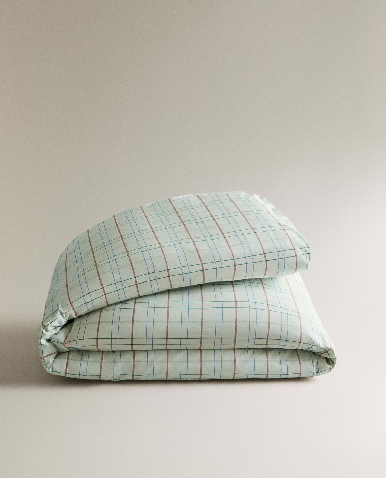 ZARA HOME ДЕТСКИЙ ПОДОДЕЯЛЬНИК В ЗЕЛЕНУЮ КЛЕТКУ ракурс 6