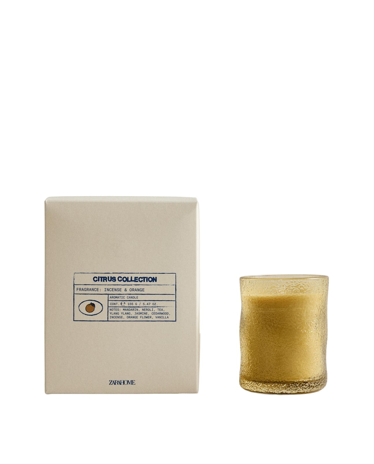 ZARA HOME (155 г) АРОМАТИЧЕСКАЯ СВЕЧА INCENSE & ORANGE ракурс 2