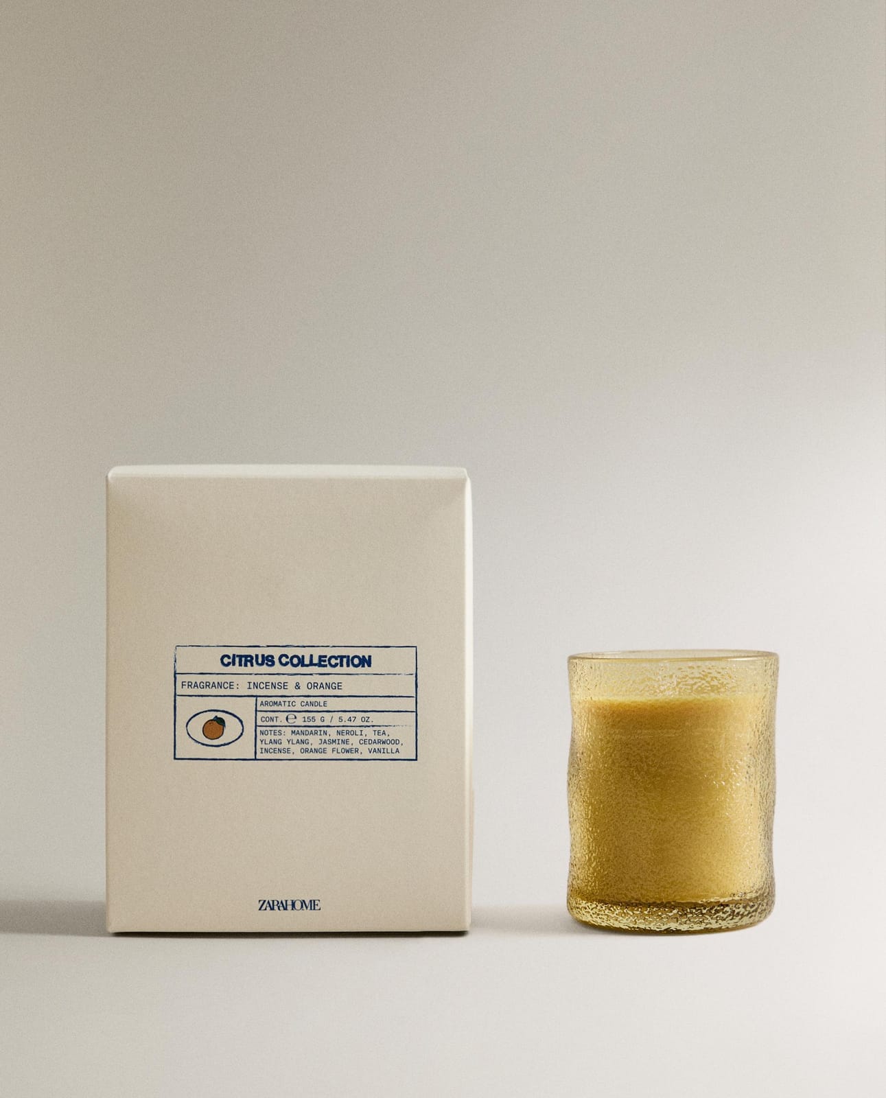 ZARA HOME (155 г) АРОМАТИЧЕСКАЯ СВЕЧА INCENSE & ORANGE ракурс 3