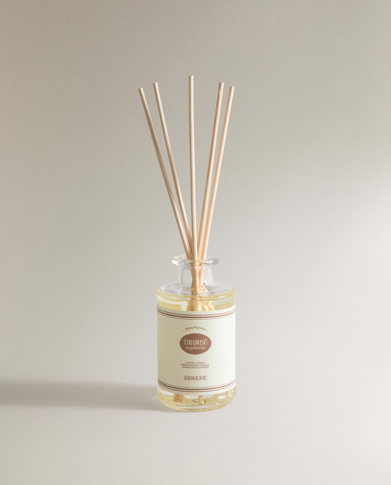 Ароматический диффузор ZARA HOME (190 ML) АРОМАТИЧЕСКИЕ ПАЛОЧКИ TIRAMISU EUPHORIA BRĄZOWY 12.5 x 6 x 6 cm