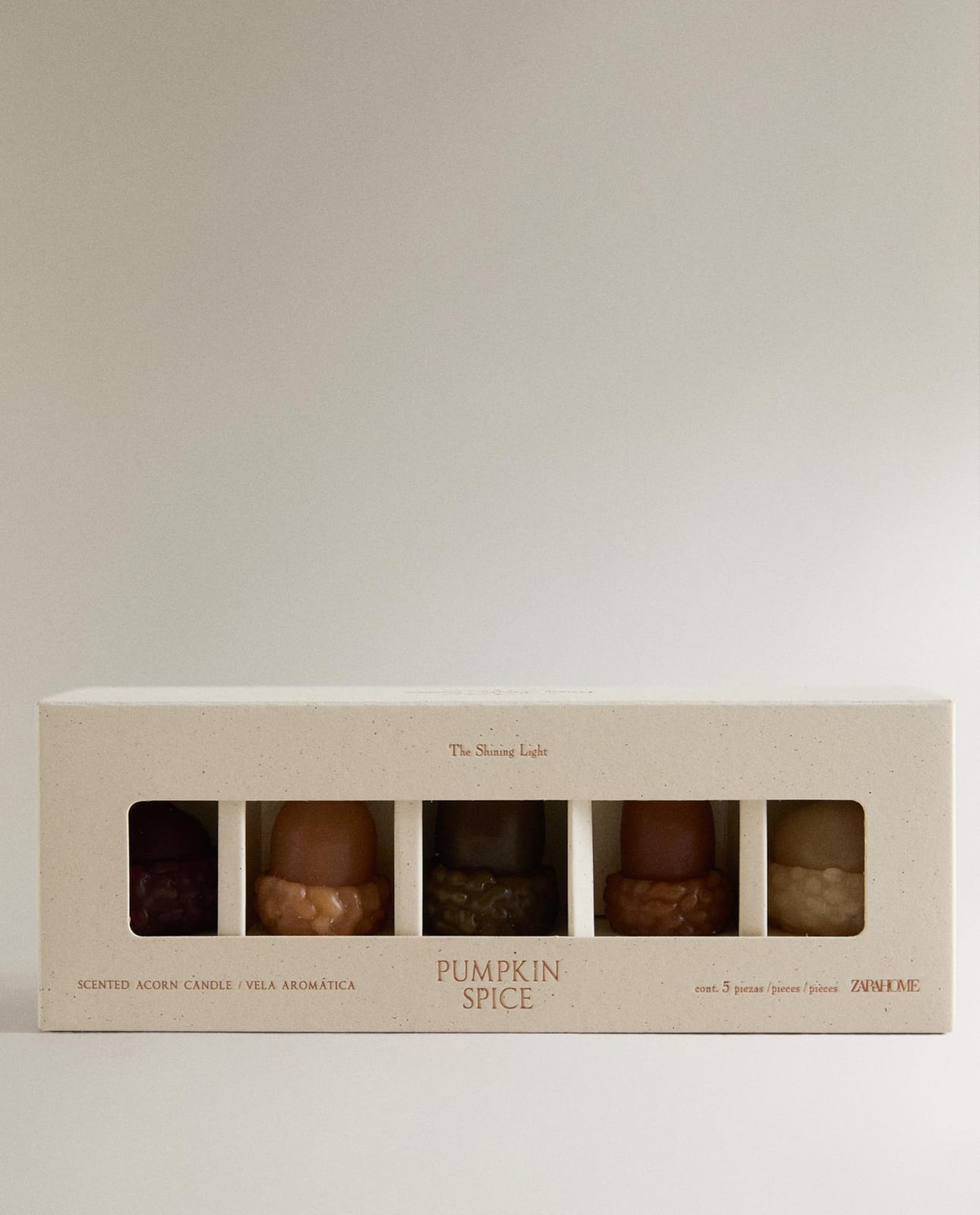 ZARA HOME НАБОР 5 АРОМАТИЧЕСКИХ СВЕЧЕЙ ЖЕЛУДИ PUMPKIN SPICE ракурс 4