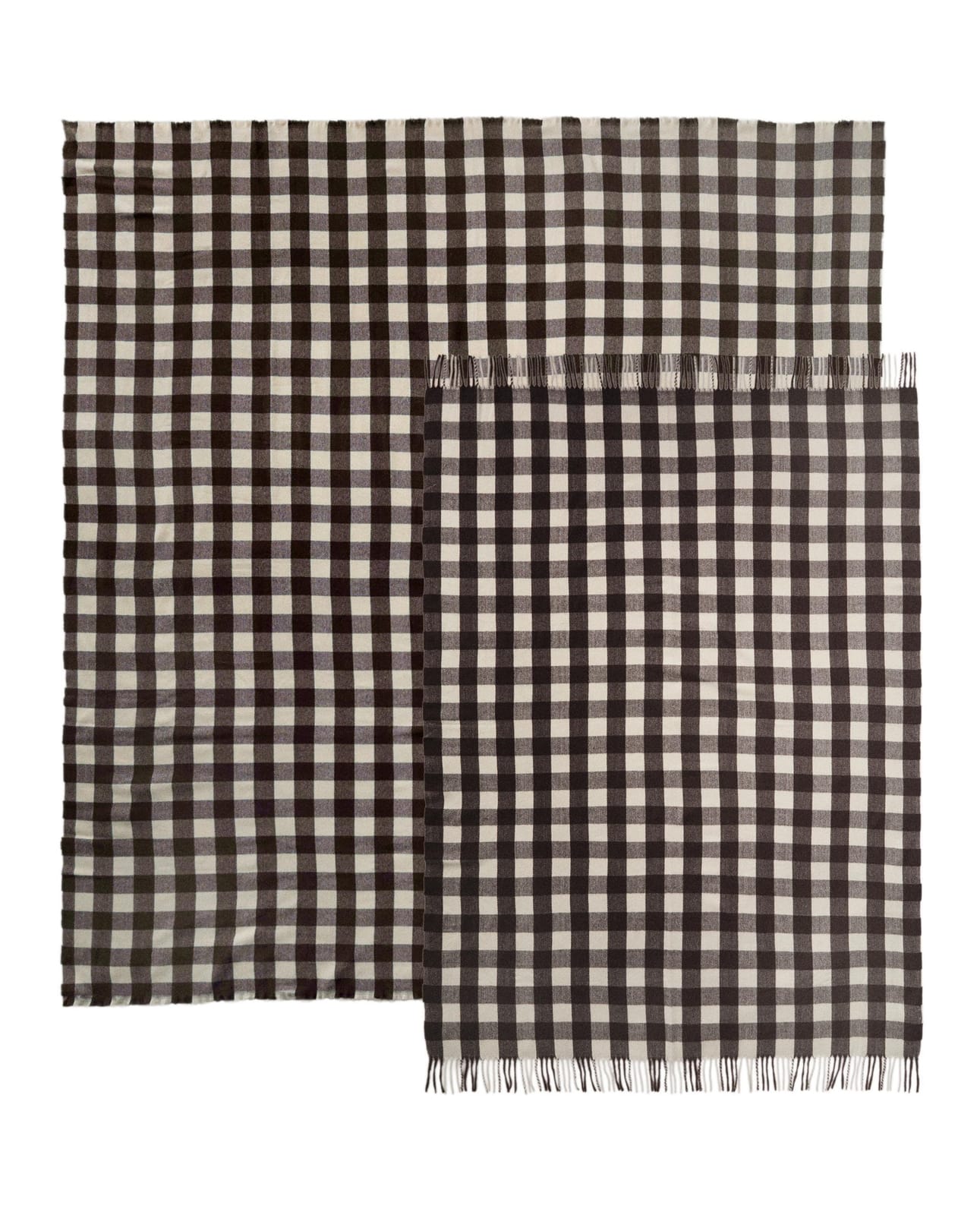 ZARA HOME ОДЕЯЛО В КЛЕТКУ С БАХРОМОЙ ракурс 4