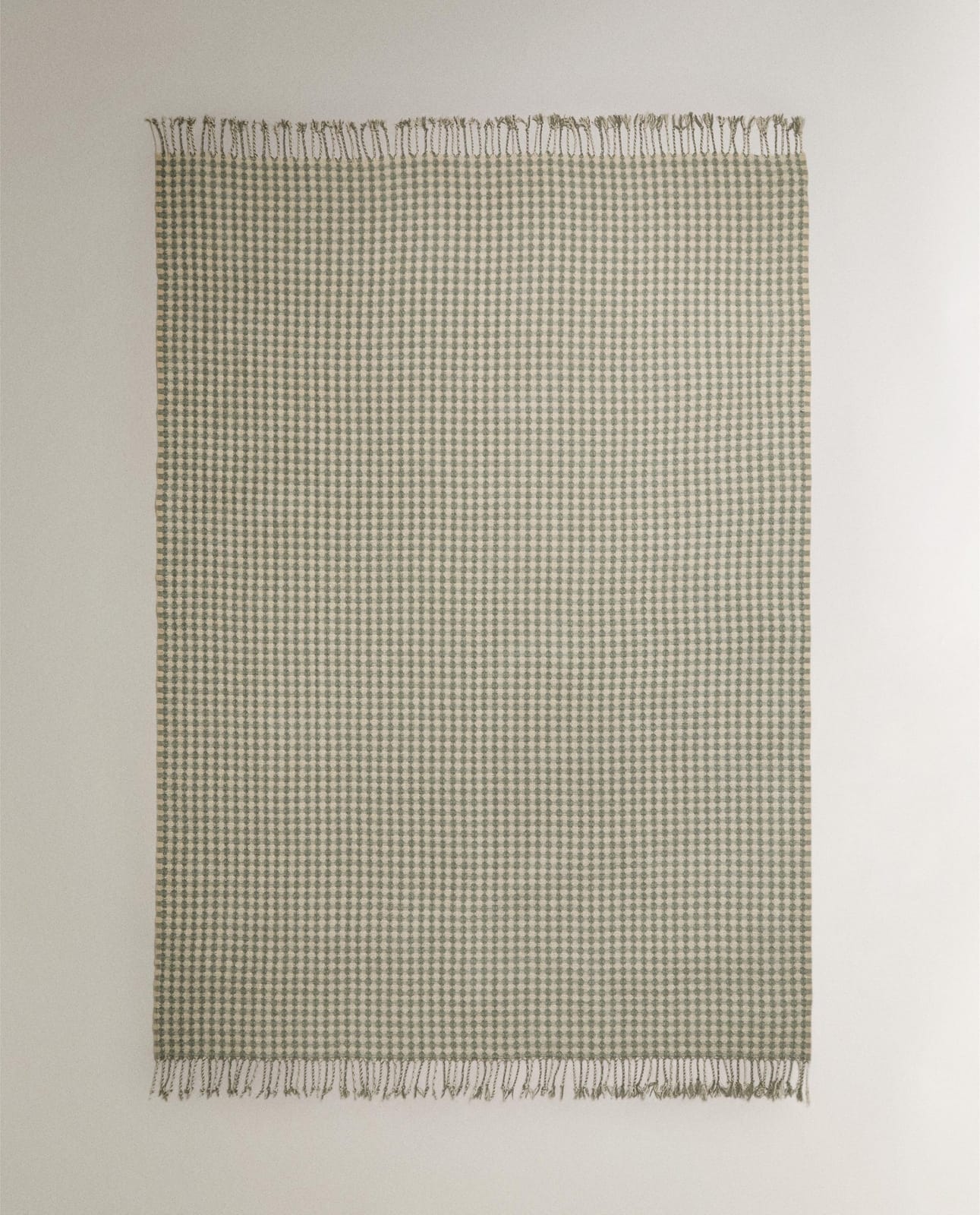 Плед ZARA HOME ПЛЕД ЖАККАРДОВЫЙ В КЛЕТКУ ЗЕЛЕНЫЙ 140 x 190 см