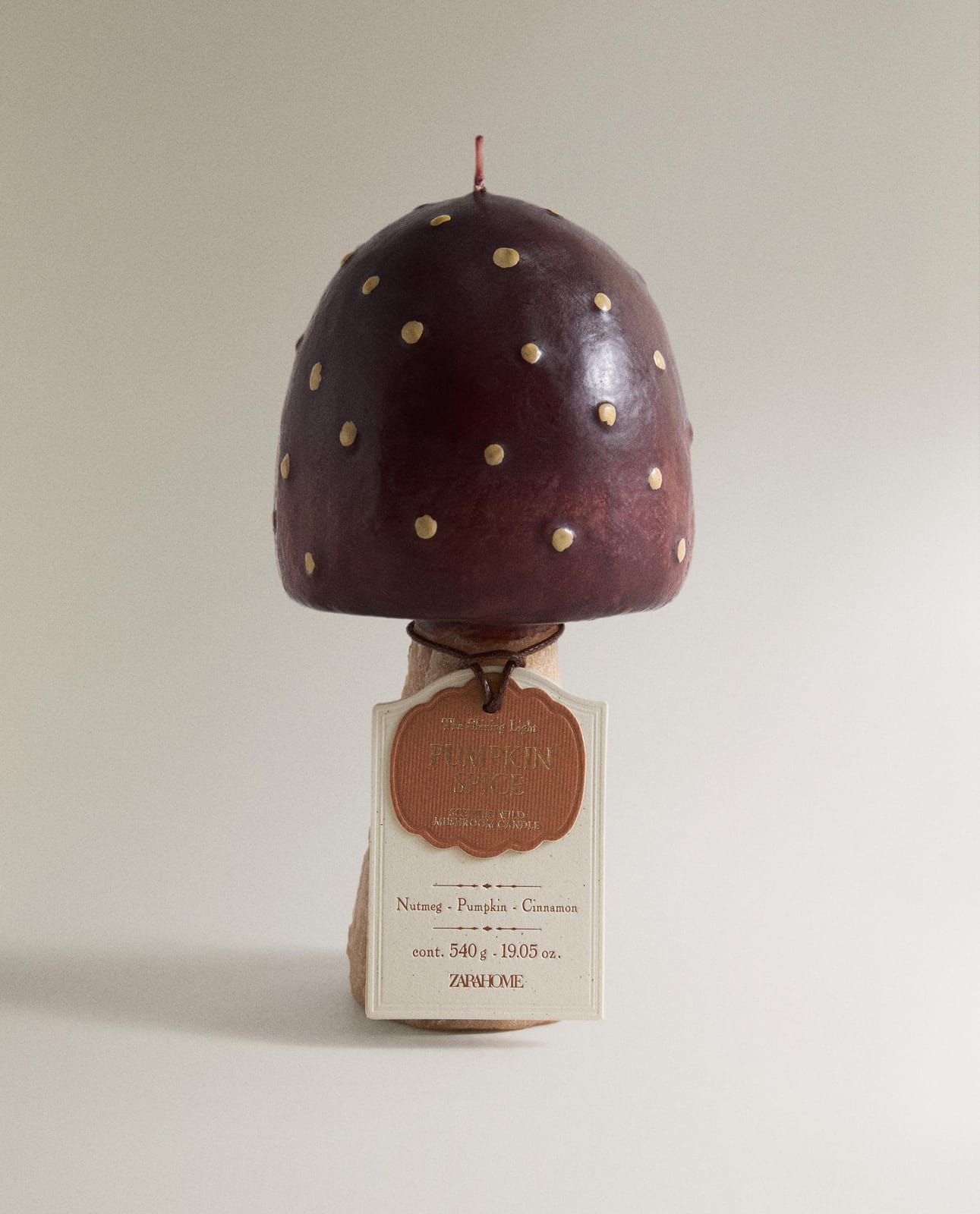 ZARA HOME БОЛЬШАЯ АРОМАТИЧЕСКАЯ СВЕЧА В ФОРМЕ ГРИБА PUMPKIN SPICE ракурс 5