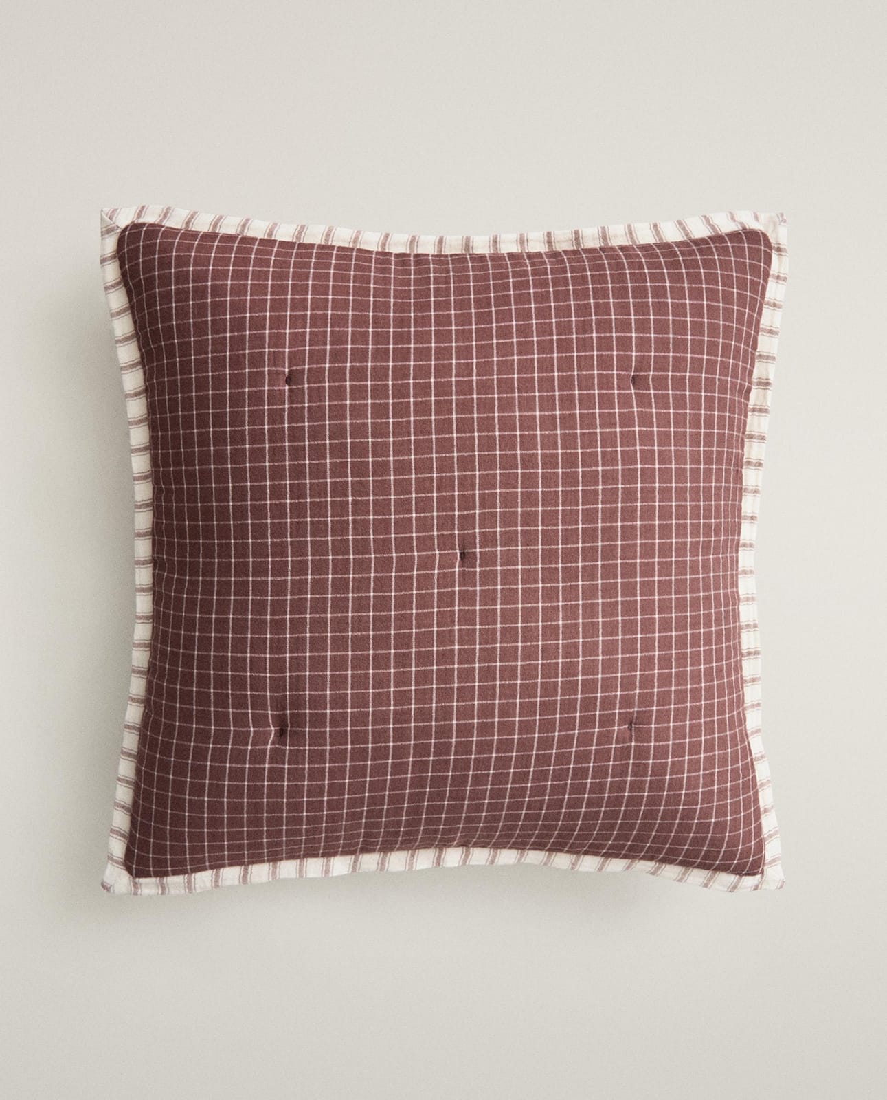 Наволочка декоративная ZARA HOME ДЕТСКАЯ НАВОЛОЧКА НА ПОДУШКУ В ПОЛОСКУ И КЛЕТКУ BRĄZOWY 40 x 40 cm
