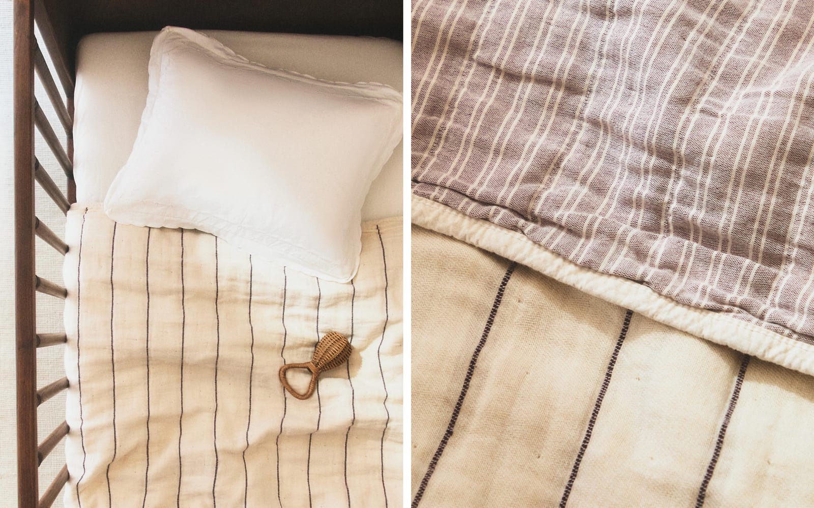 ZARA HOME ДВУСТОРОННЕЕ ДЕТСКОЕ ПОКРЫВАЛО В КЛЕТКУ И ПОЛОСКИ ракурс 2