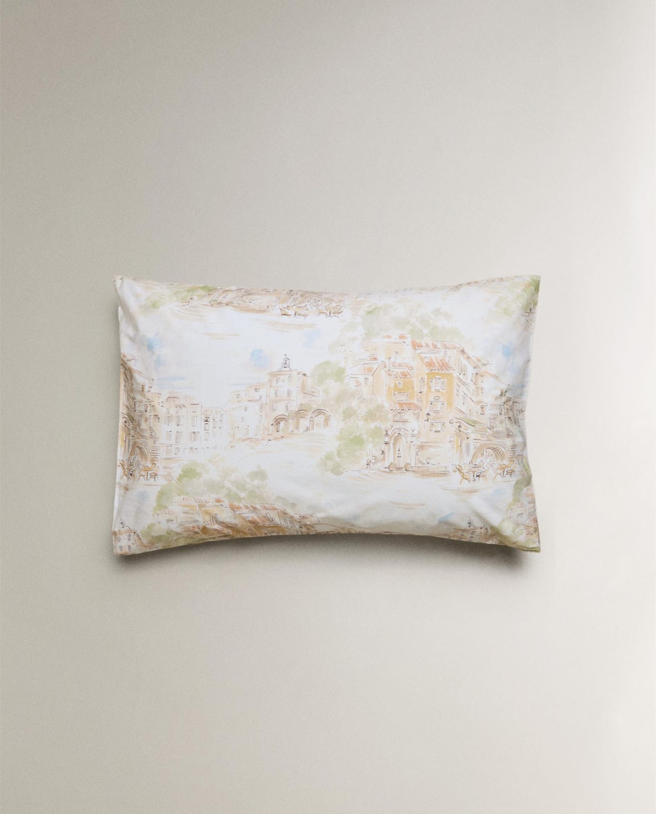 ZARA HOME НАВОЛОЧКА НА ПОДУШКУ ИЗ ХЛОПКА С ПЕЙЗАЖЕМ ракурс 5