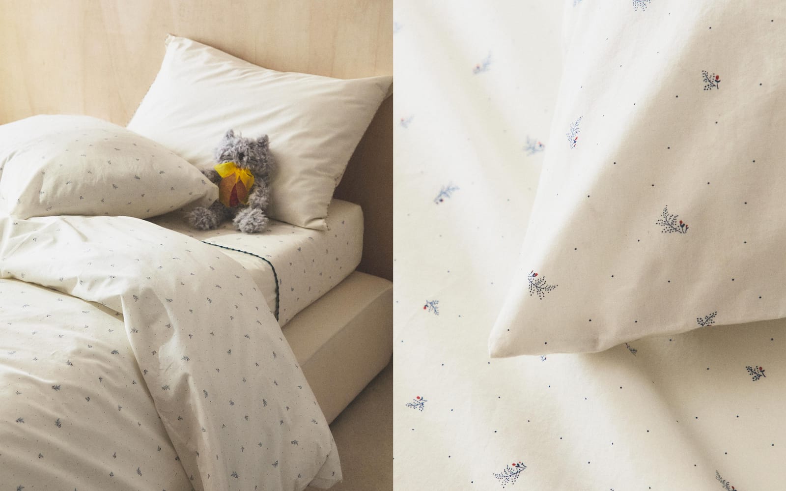 ZARA HOME Детский пододеяльник с листьями и горошек ракурс 9