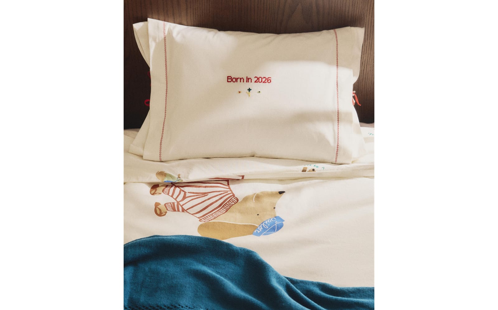 ZARA HOME ДВУСТОРОННИЙ ДЕТСКИЙ ПОДОДЕЯЛЬНИК С СОБАЧКАМИ ракурс 8