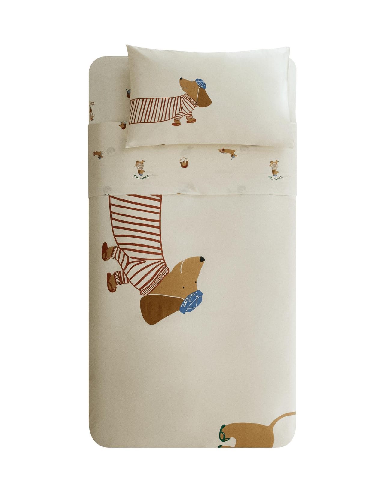 ZARA HOME ДВУСТОРОННИЙ ДЕТСКИЙ ПОДОДЕЯЛЬНИК С СОБАЧКАМИ ракурс 6