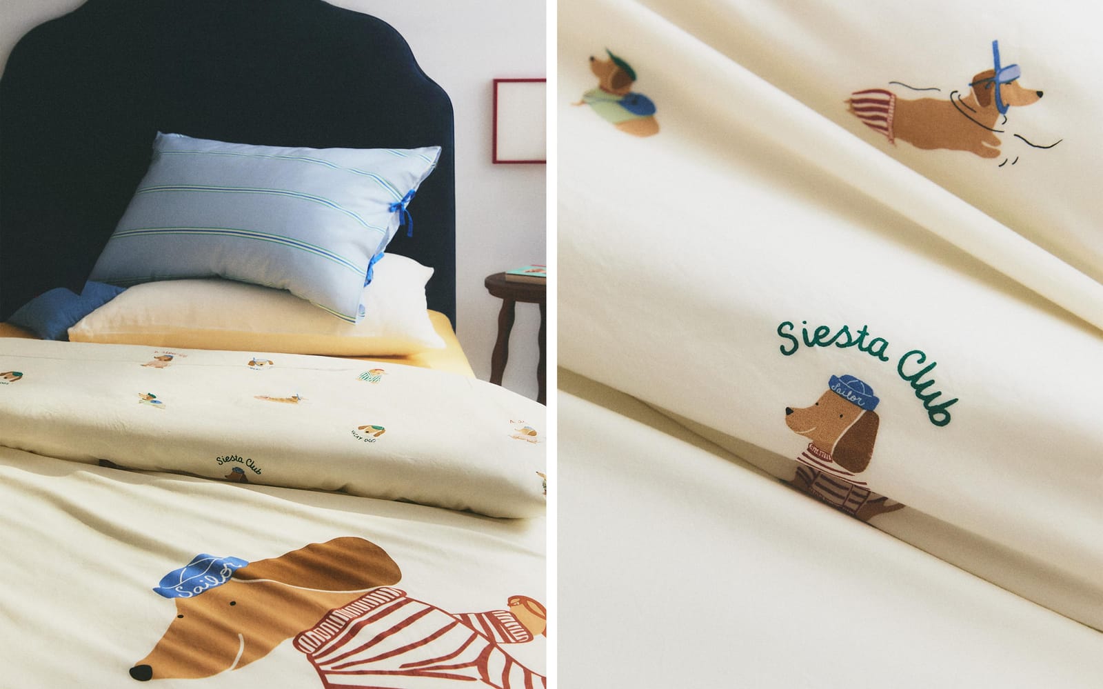 ZARA HOME ДВУСТОРОННИЙ ДЕТСКИЙ ПОДОДЕЯЛЬНИК С СОБАЧКАМИ ракурс 7