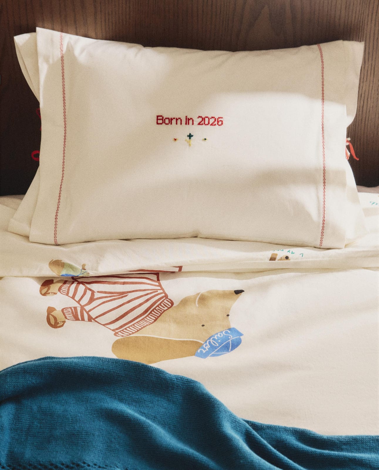 ZARA HOME ДВУСТОРОННИЙ ДЕТСКИЙ ПОДОДЕЯЛЬНИК С СОБАЧКАМИ ракурс 9