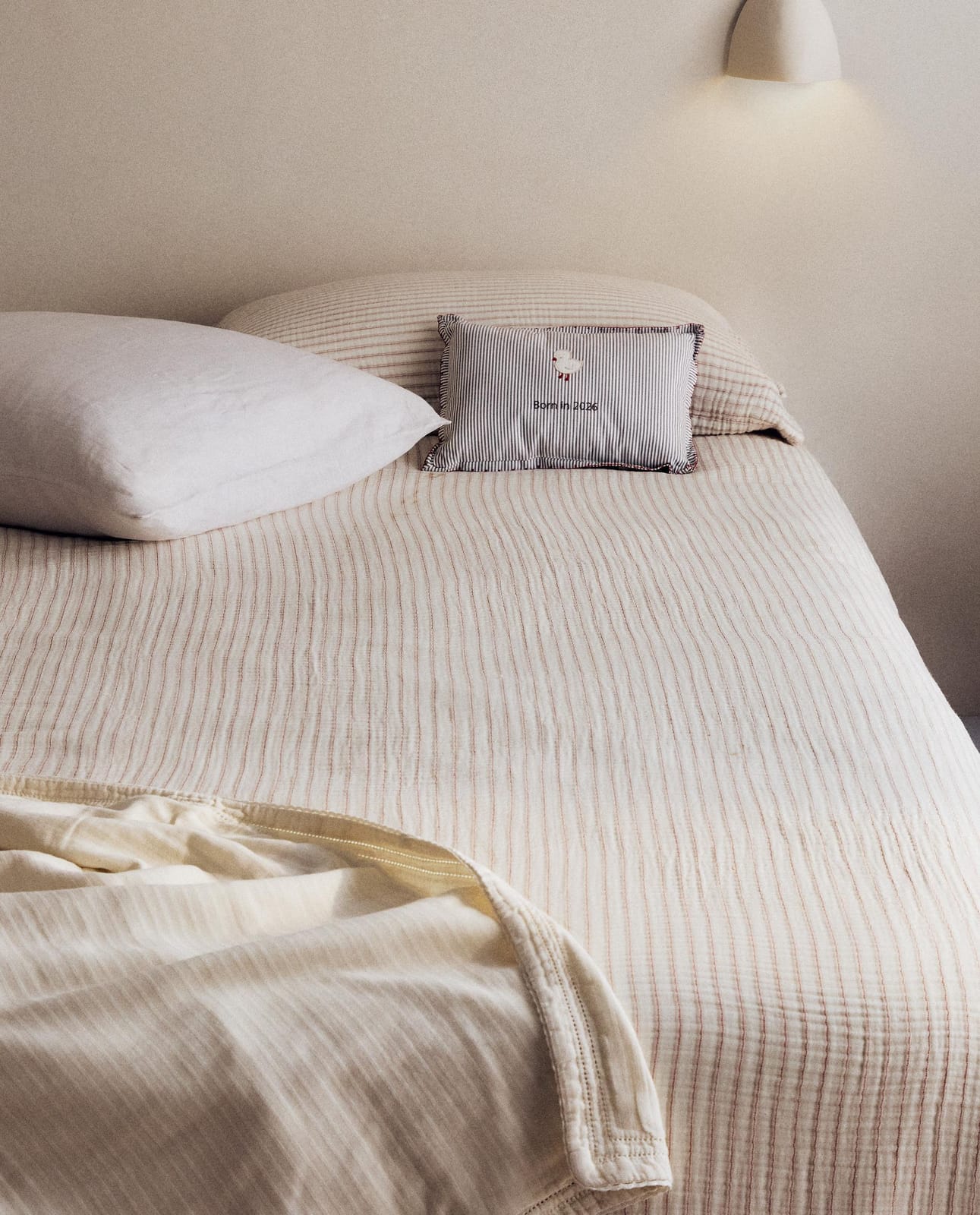 ZARA HOME ДЕТСКИЙ ПОДОДЕЯЛЬНИК ИЗ ХЛОПКОВОГО ШИФОНА В ПОЛОСКУ ракурс 2