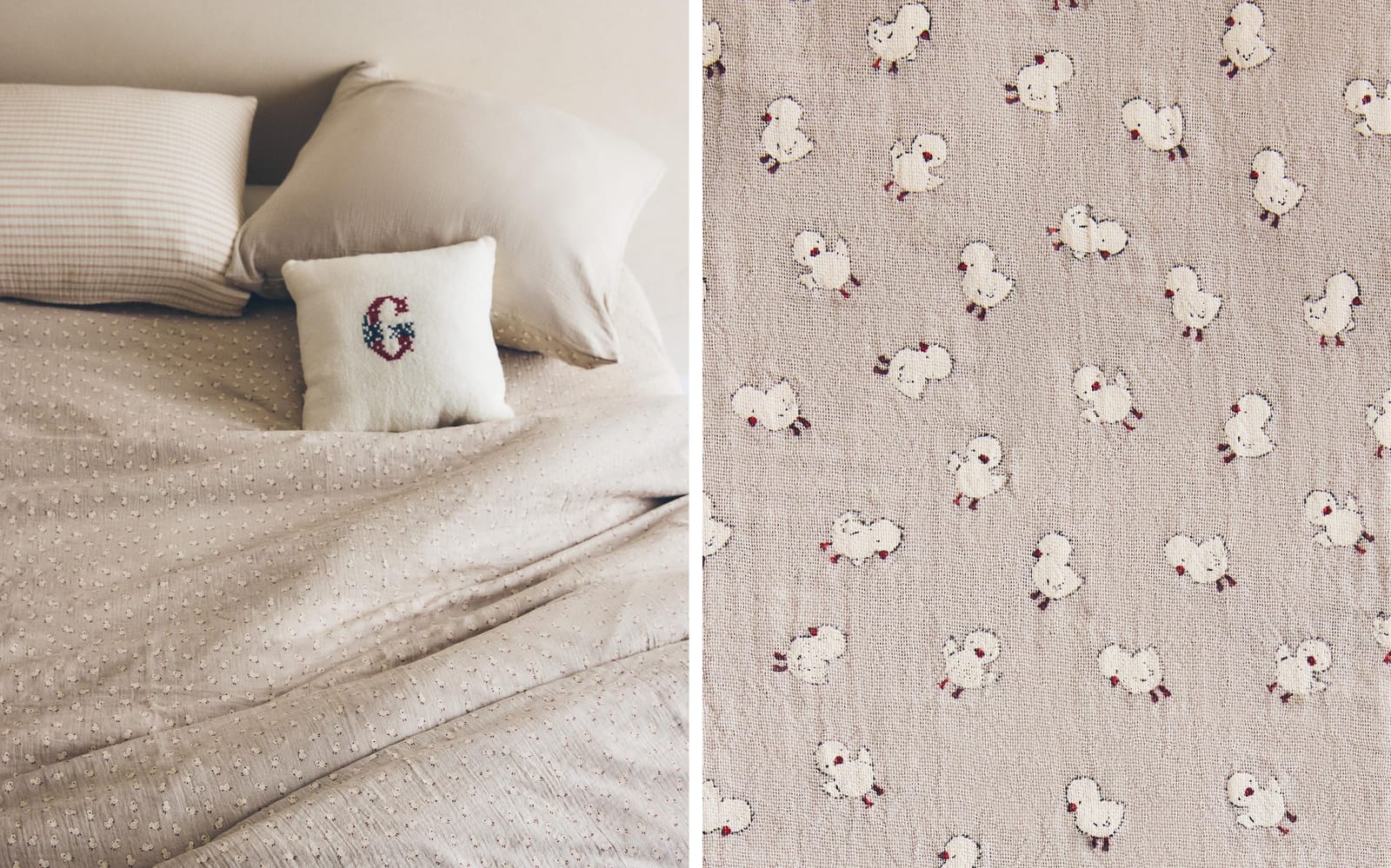 ZARA HOME ДЕТСКИЙ ПОДОДЕЯЛЬНИК ИЗ ШИФОНА С ЦЫПЛЯТАМИ ракурс 8