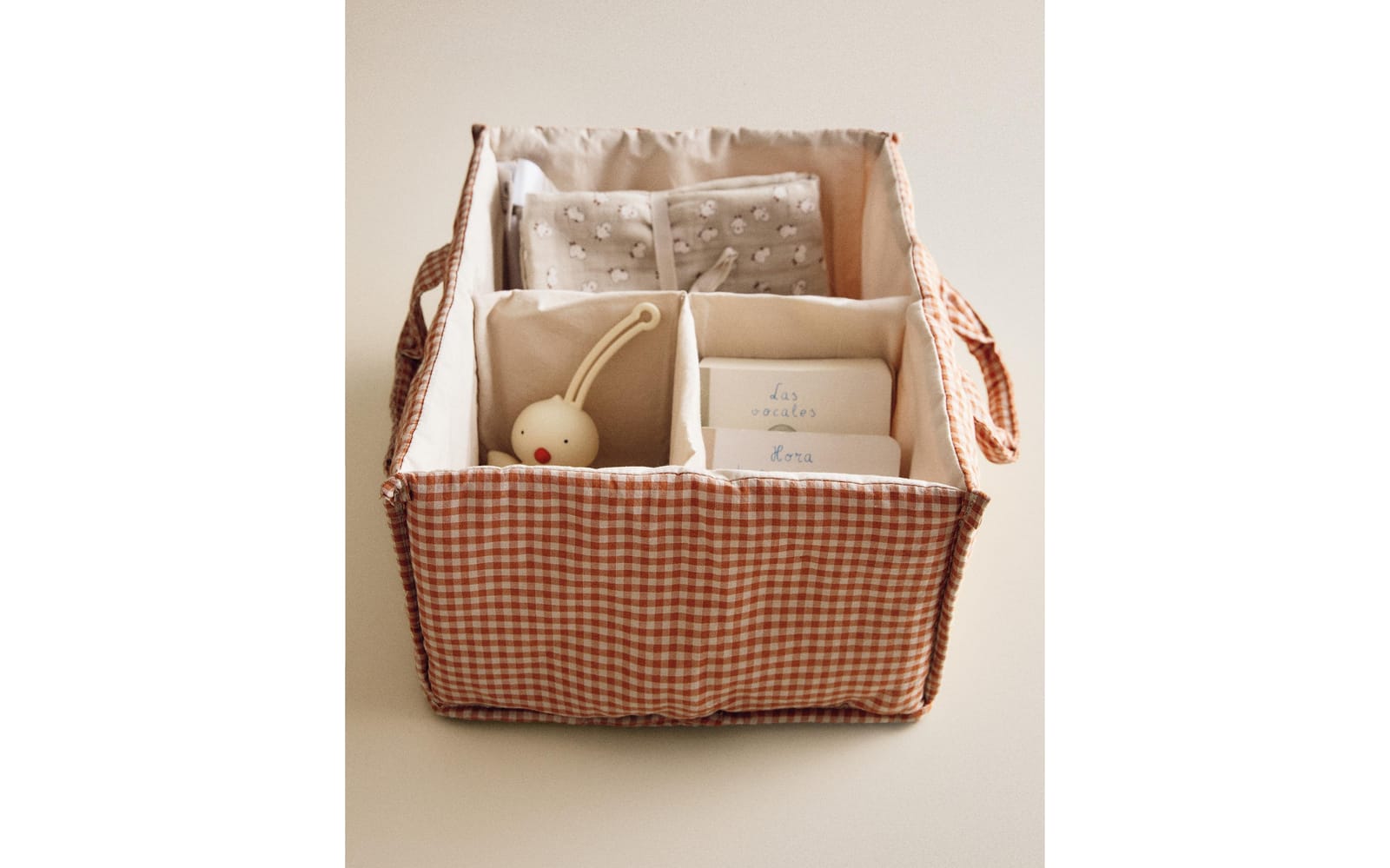 ZARA HOME ХЛОПКОВЫЙ ОРГАНАЙЗЕР ДЛЯ МЛАДЕНЦЕВ В КЛЕТКУ ВИШИ ракурс 8