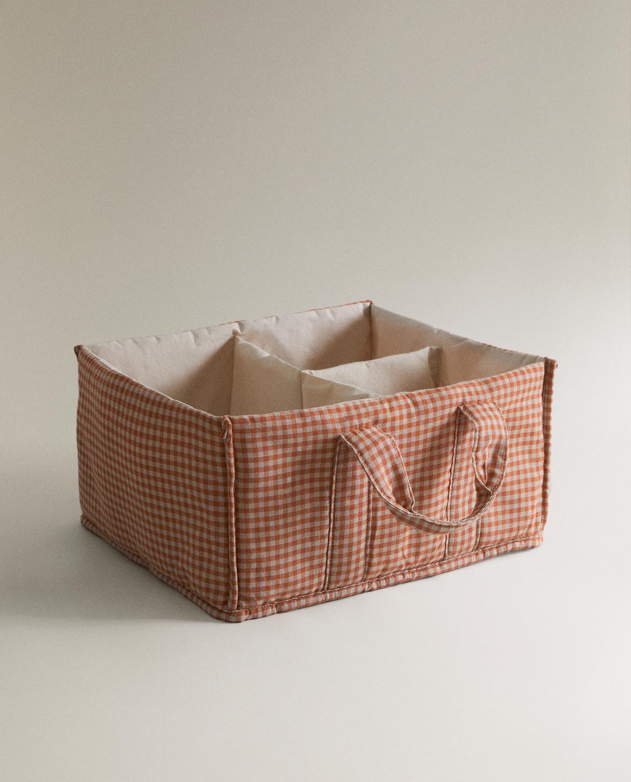 Корзина для хранения ZARA HOME ХЛОПКОВЫЙ ОРГАНАЙЗЕР ДЛЯ МЛАДЕНЦЕВ В КЛЕТКУ ВИШИ POMARAŃCZOWY 16 x 32 x 28 cm
