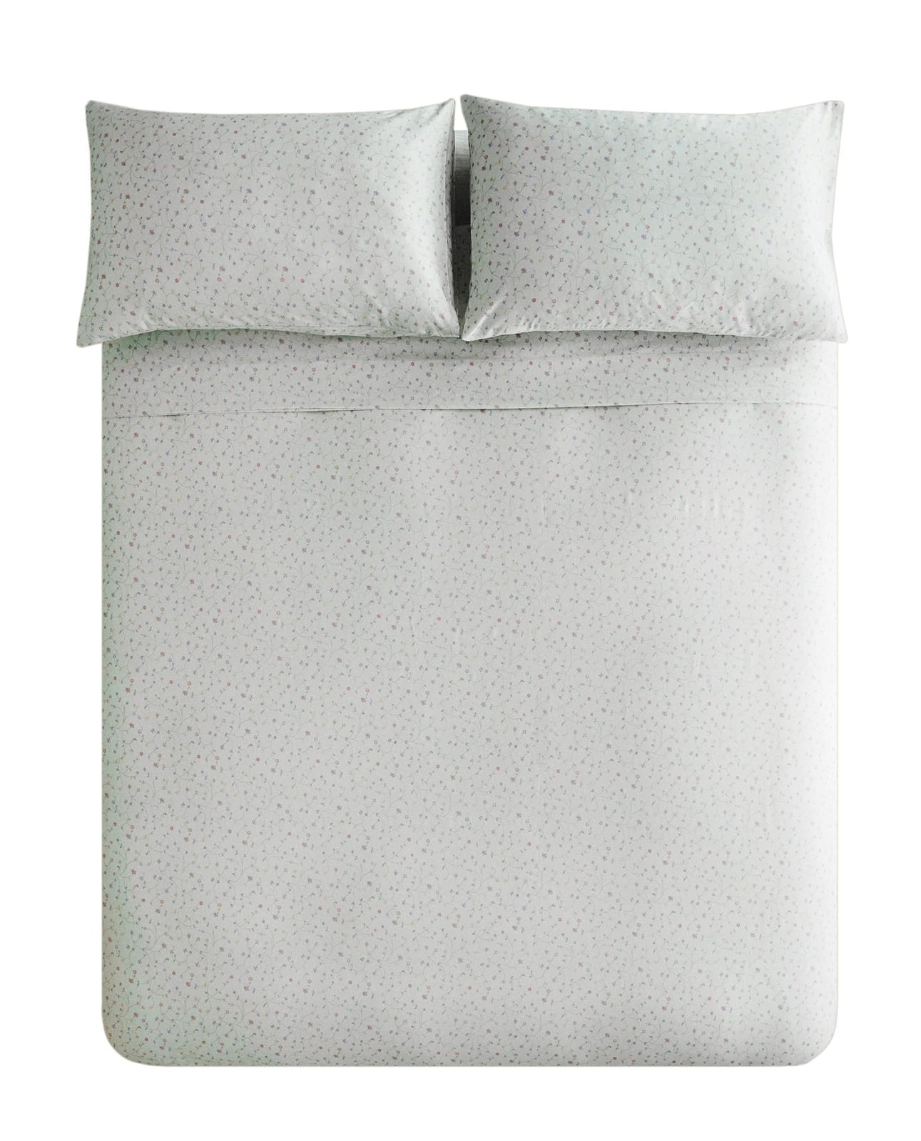 ZARA HOME САТИНОВЫЙ ПОДОДЕЯЛЬНИК В МЕЛКИЙ ЦВЕТОЧЕК ракурс 2