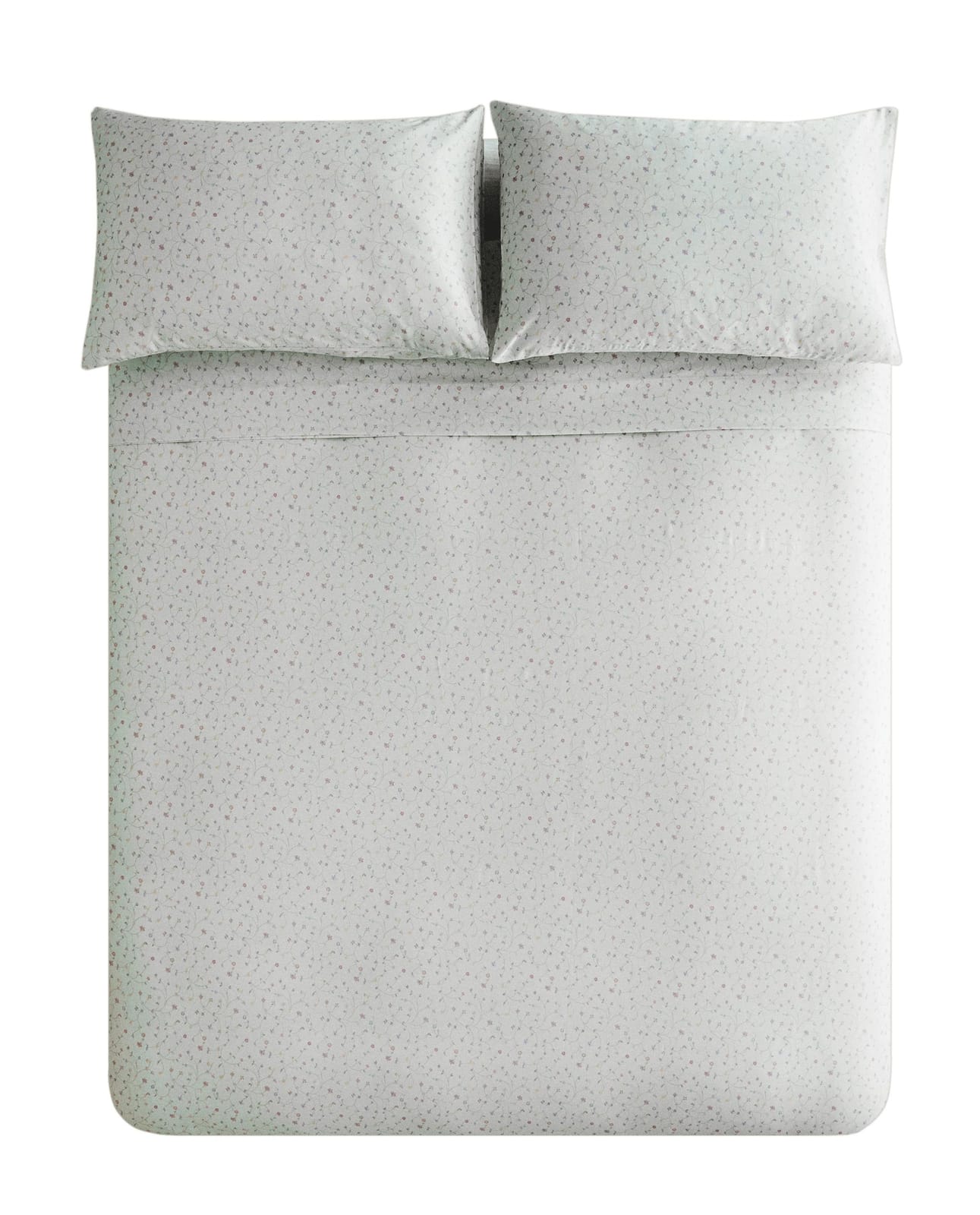 ZARA HOME САТИНОВЫЙ ПОДОДЕЯЛЬНИК В МЕЛКИЙ ЦВЕТОЧЕК ракурс 5