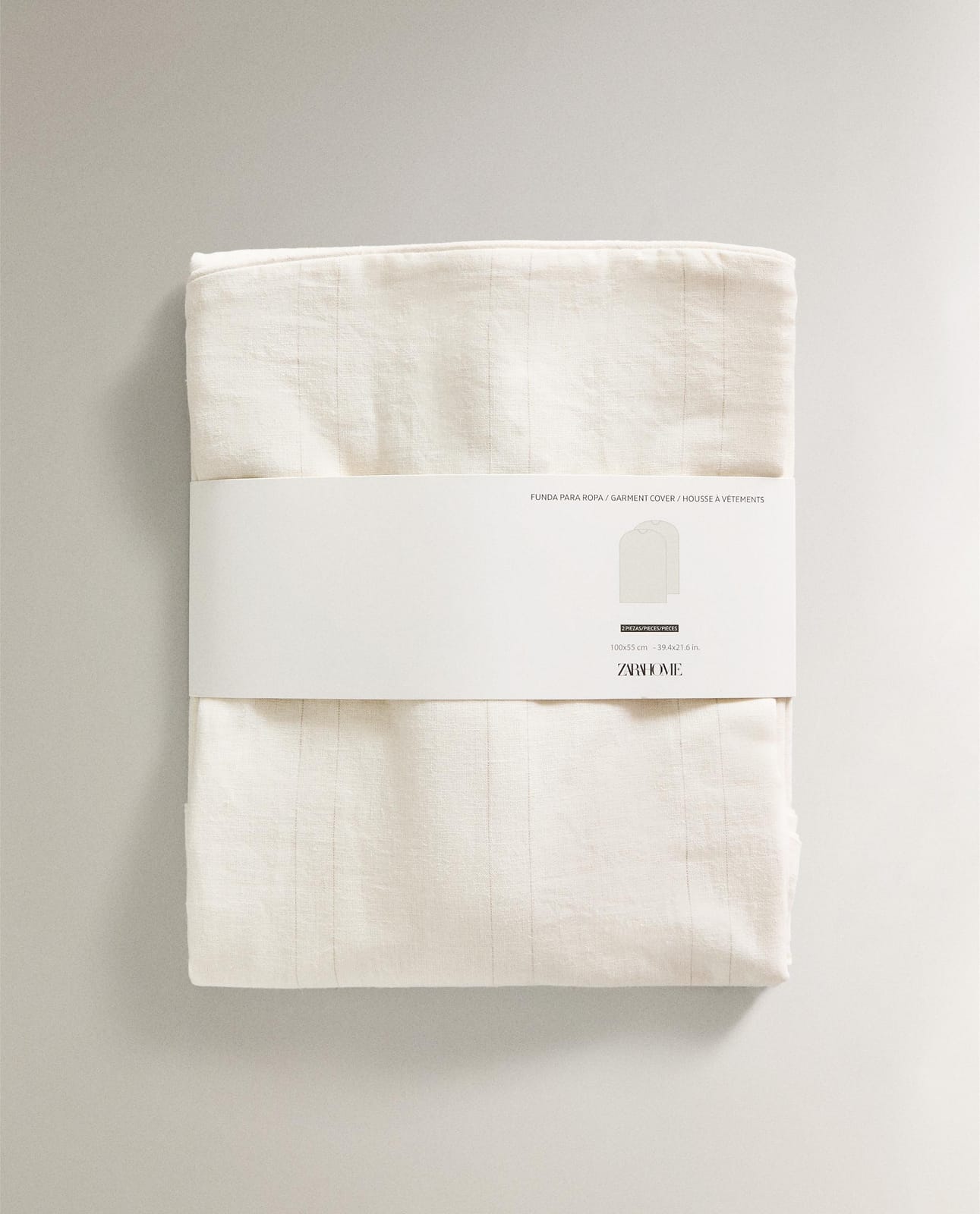 ZARA HOME МАЛЕНЬКИЙ ЛЬНЯНО-ХЛОПКОВЫЙ ЧЕХОЛ ДЛЯ ШКАФА (КОМПЛЕКТ 2 ШТ.) ракурс 6