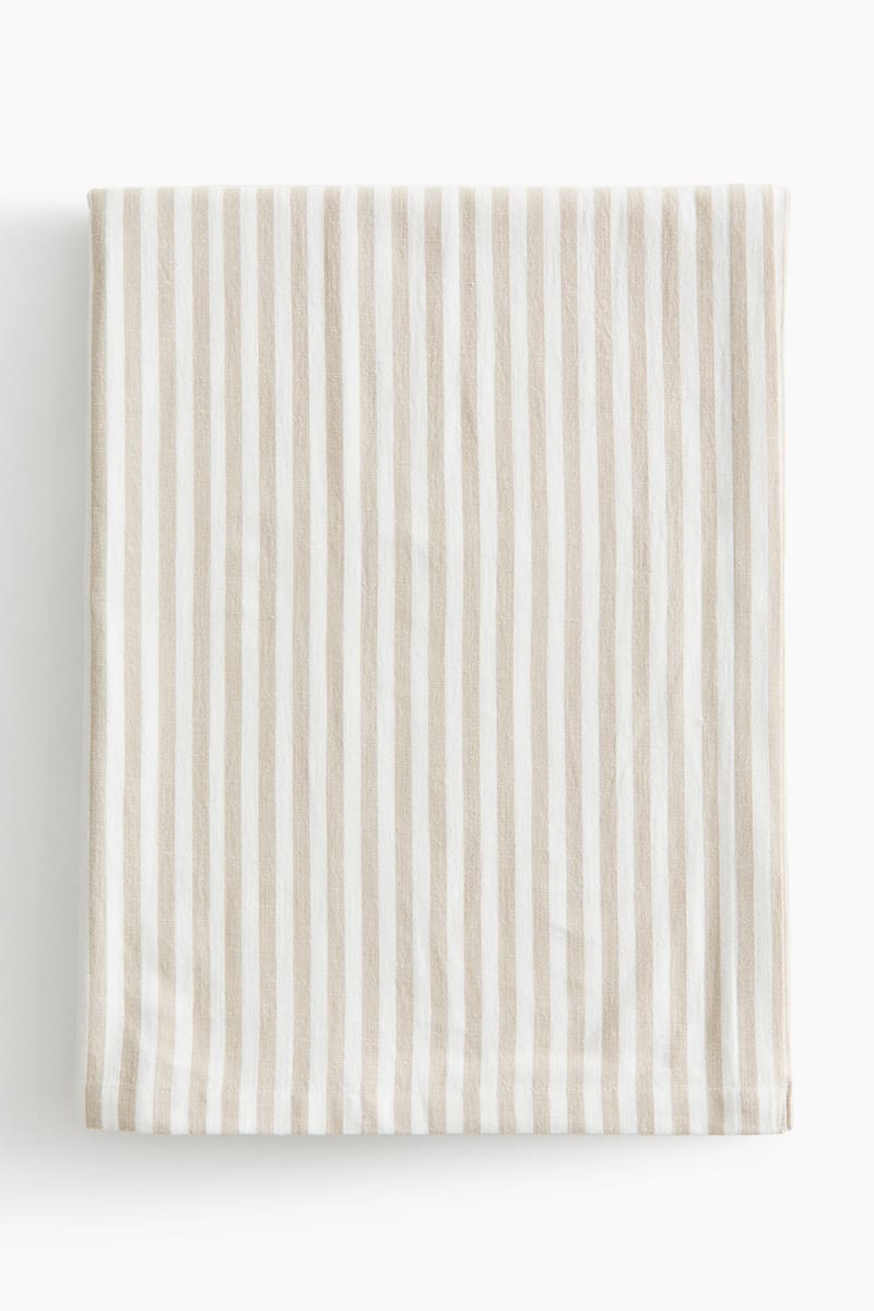 Скатерть из хлопковой смеси H&M Цвет Бежевый/Полосатый 140X240 см ракурс 2