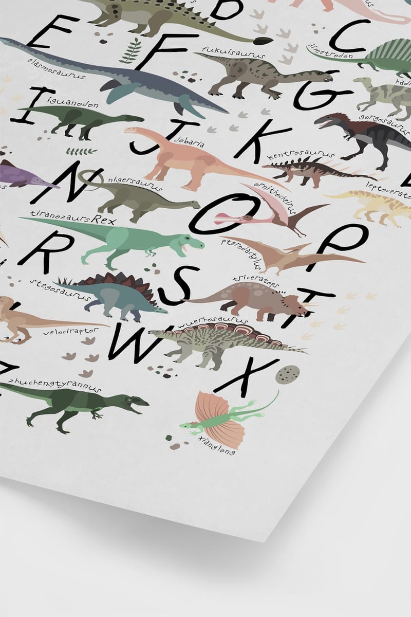 Плакат H&M 30х40 см Dino ABC