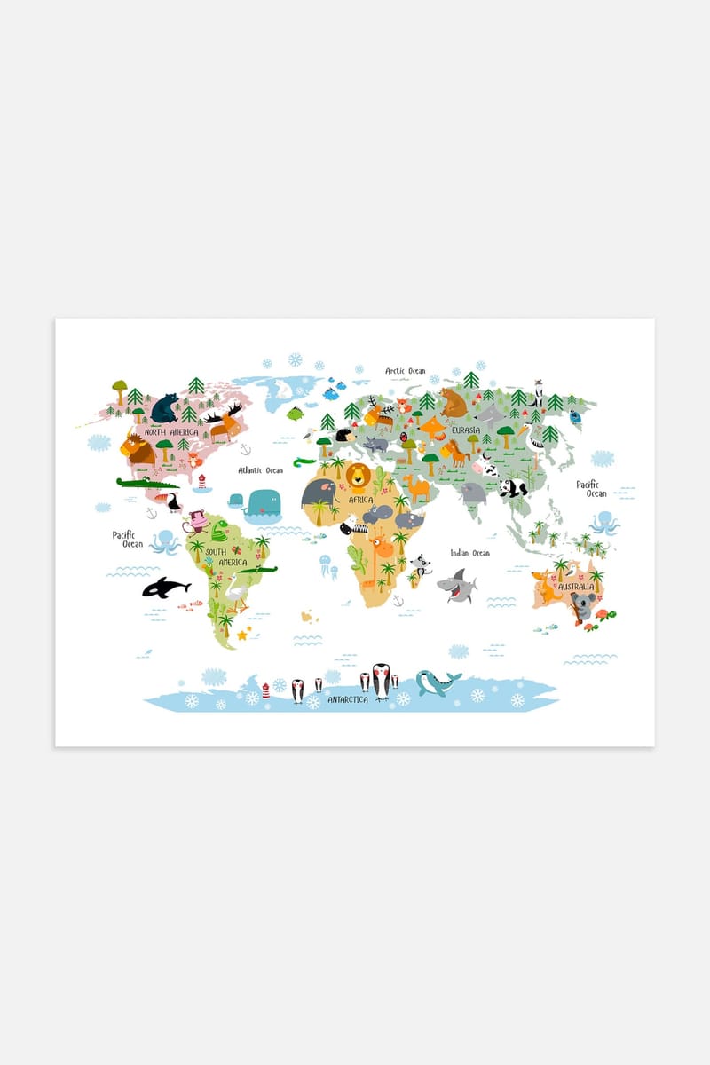 Плакат H&M 50х70 см Animal World Map ракурс 2