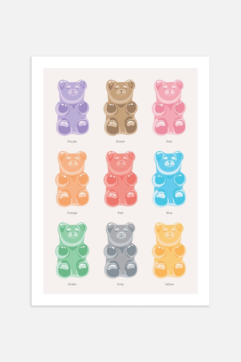 Плакат H&M 30х40 см Gummy Bear Colours ракурс 2