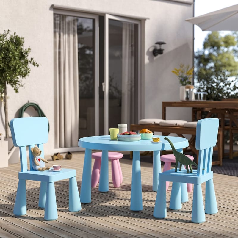 Детский стульчик IKEA MAMMUT 305.819.88, голубой ракурс 6