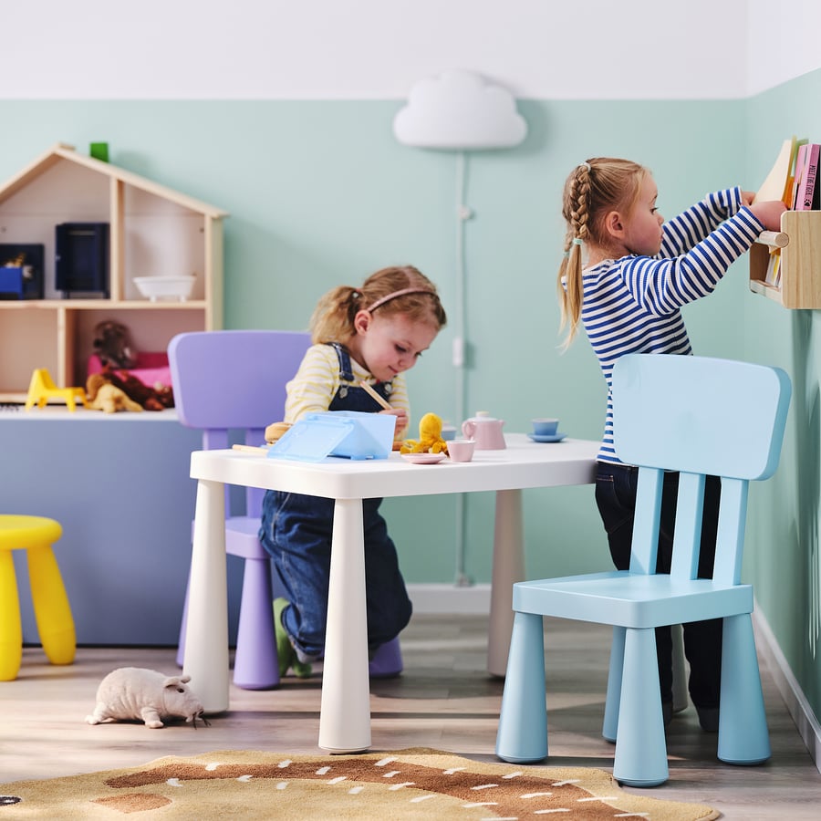 Детский стульчик IKEA MAMMUT 305.819.88, голубой ракурс 5