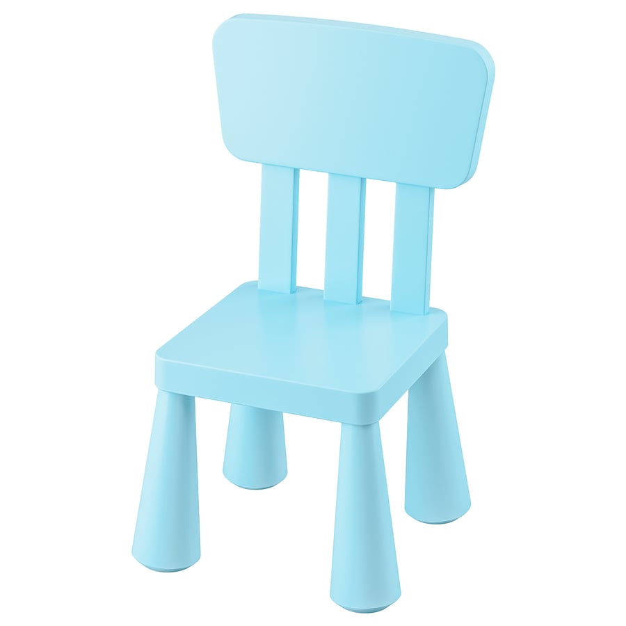 Детский стульчик IKEA MAMMUT 305.819.88, голубой ракурс 2