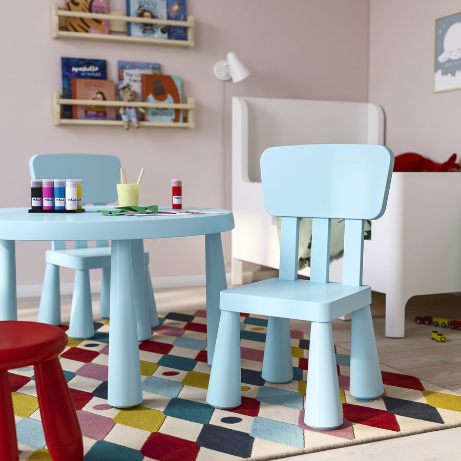 Детский стульчик IKEA MAMMUT 305.819.88, голубой