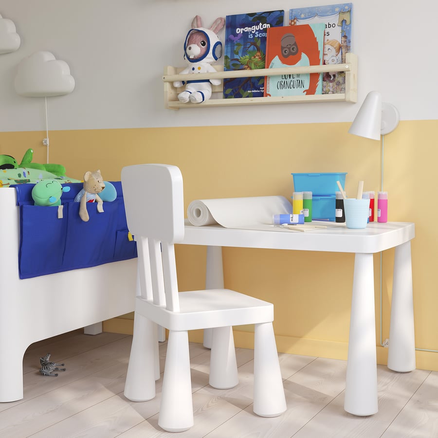 Детский стульчик IKEA MAMMUT 403.653.71, Белый ракурс 7